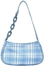 Plaid Pattern Baguette Bag